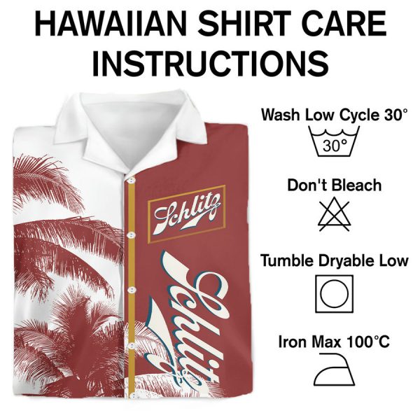 Schlitz Beer Palm Tree Hawaiian Shirt - Image 3