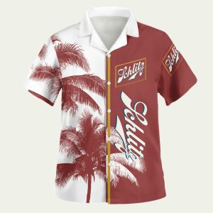 Schlitz Beer Palm Tree Hawaiian Shirt