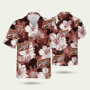 Schlitz beer tropical flower pattern hawaiian shirt Hawaiian Shirt