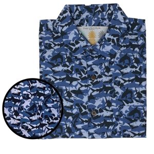 Men's Hawaiian Shirt - Shark Attack Print Polyester Casual Summer Shirt