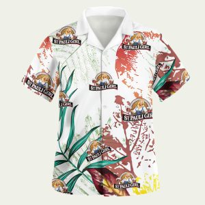 St Pauli Girl Beer Tropical Leaf Hawaiian Shirt