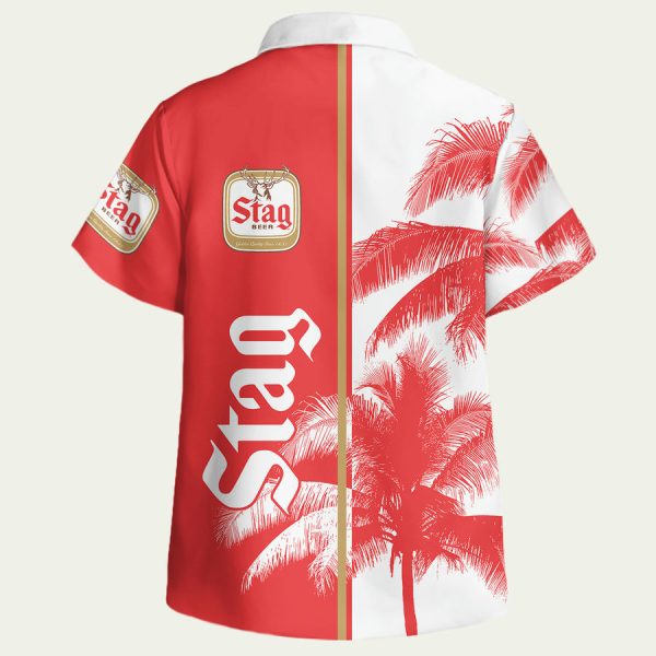 Stag Beer Palm Tree Hawaiian Shirt - Image 2