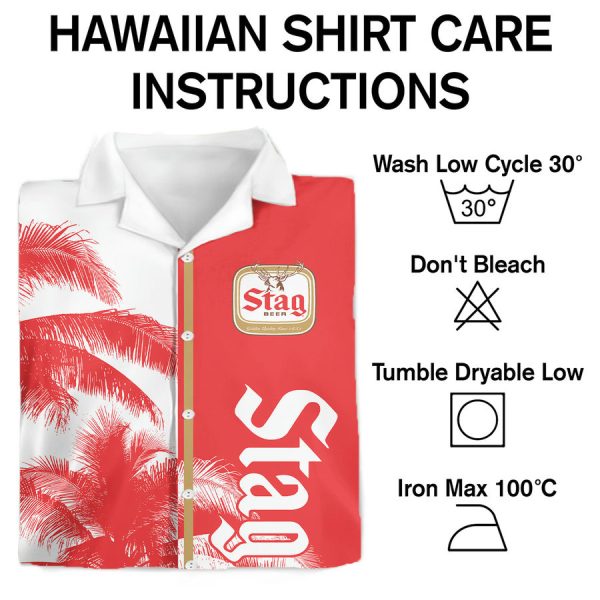 Stag Beer Palm Tree Hawaiian Shirt - Image 3