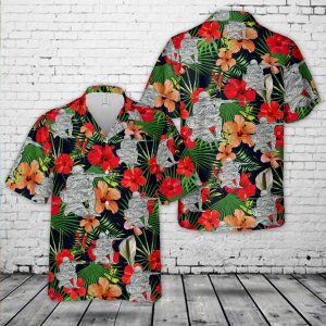US Air Force Soldier Hawaiian Shirt for Men - Military Design & Tropical Style, Perfect for Veterans and Aviation Enthusiasts
