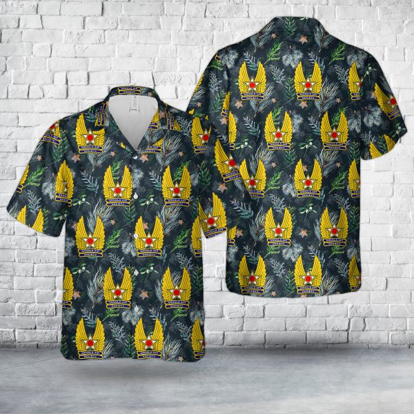 U.S. Air Force Winged Emblem Hawaiian Shirt for Men - Military Badge & Tropical Design, Perfect for Aviation Enthusiasts