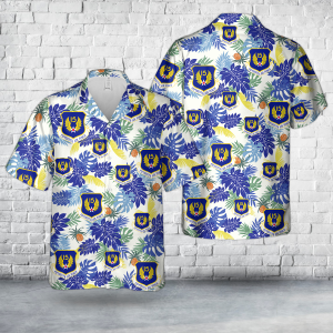US Air Force Fifteenth Air Force (15 AF) Hawaiian Shirt for Men - Military Emblem & Tropical Design, Perfect for Aviation Fans
