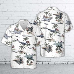 U.S. Air Force Aircraft Hawaiian Shirt for Men - Fighter Jets & Military Planes with Tropical Design, Perfect for Aviation Enthusiasts