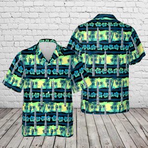 US Air Force LGM-30G Minuteman III Missile Hawaiian Shirt for Men - Military Missile & Tropical Design, Perfect for Veterans
