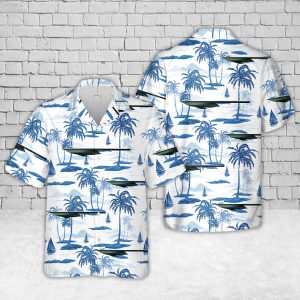 U.S. Air Force Northrop Grumman B-21 Raider Hawaiian Shirt for Men - Stealth Bomber Design & Tropical Vibes, Perfect for Aviation Fans