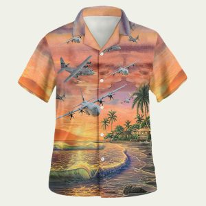 United States Air Force Lockheed Martin C130J Super Hercules Hawaiian Shirt
