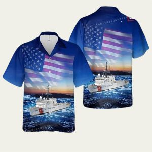 United States Coast Guard Uscgc Tampa Pattern Hawaiian Shirt
