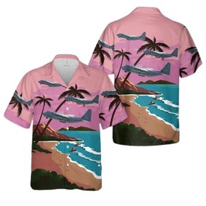 Us Air Force 347Th Rescue Group Lockheed Martin Hc 130J Combat King Ii Hawaiian Shirt
