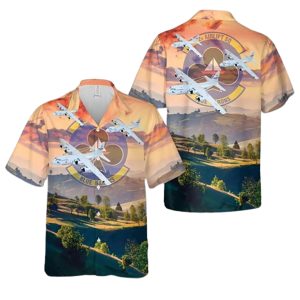 Us Air Force 62D Airlift Squadron Blue Barons Lockheed Martin C 130E Hawaiian Shirt