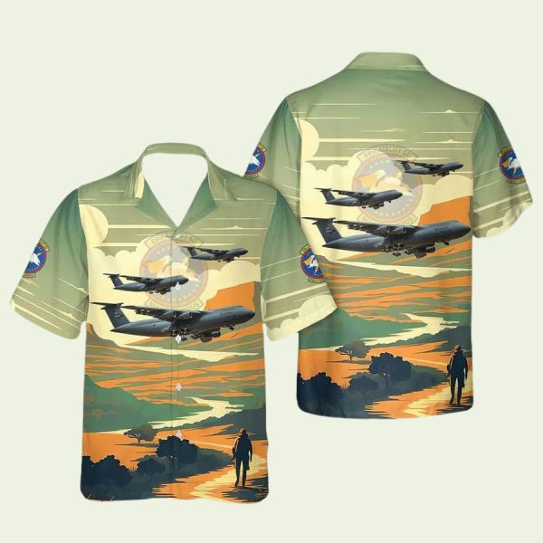 Us Air Force 68Th Airlift Squadron Lockheed Galaxy Hawaiian Shirt