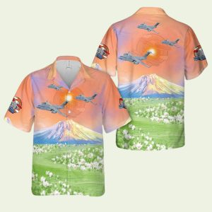 Us Air Force Airlift Squadron Flying Knights Boeing Globemaster Tropical Hawaiian Shirt