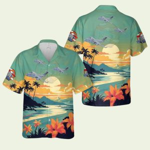 Us Air Force Airlift Squadron Flying Knights Boeing Globemaster Retro Hawaiian Shirt