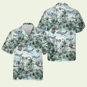 Us Air Force Airlift Squadron Flying Knights Boeing Globemaster Iii Hawaiian Shirt