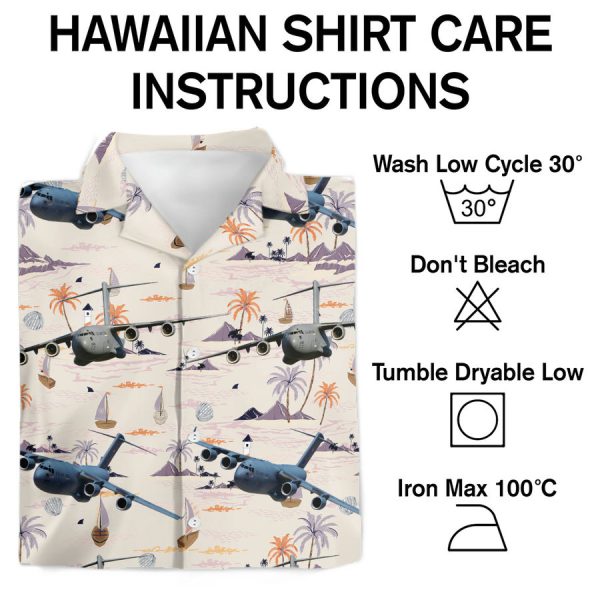 US Air Force Boeing C17 Globemaster Hawaiian Shirt - Image 3