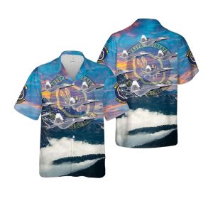 Us Air Force F22A Raptor Of 43Rd Fighter Squadron Hawaiian Shirt