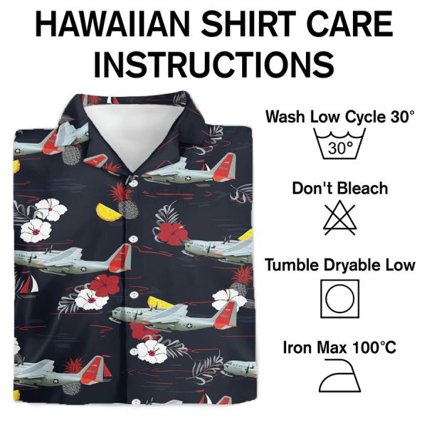 Us Air Force Lc 130 Hercules Skibird Hawaiian Shirt - Image 3