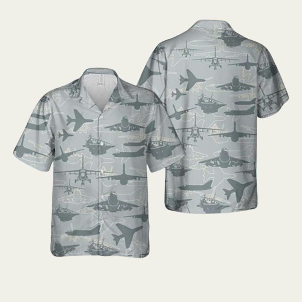 Us Air Force Ltv A7 Corsair Ii Silhouette 2 Hawaiian Shirt