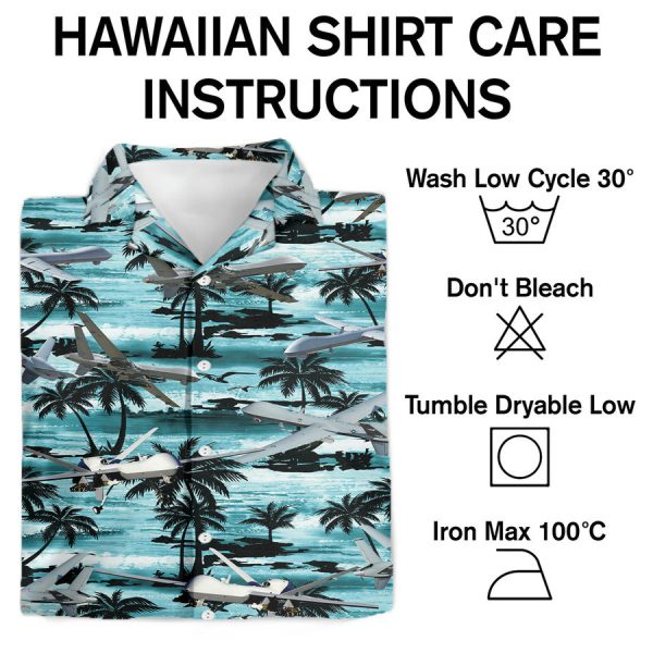 Us air force mq 9a reaper Hawaiian Shirt - Image 3