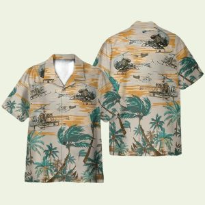 Us Army Bell Mens Hawaiian Shirt