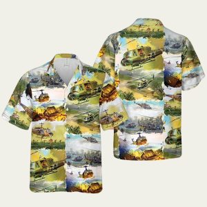 Us Army Bell Uh1 Huey 2 Hawaiian Shirt