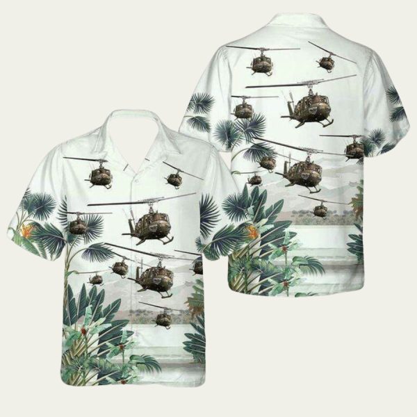 Us Army Bell Uh1 Huey All Over Print Hawaiian Shirt