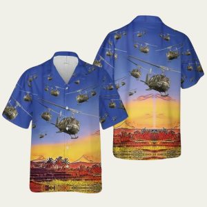 Us Army Bell Uh1 Huey Hawaiian Shirt