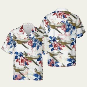 Us Army C12 Huron Aircraft Hawaiian Shirt