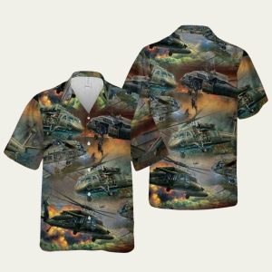 UH-60 Black Hawk Hawaiian Shirt Featuring Air Assault Tribute