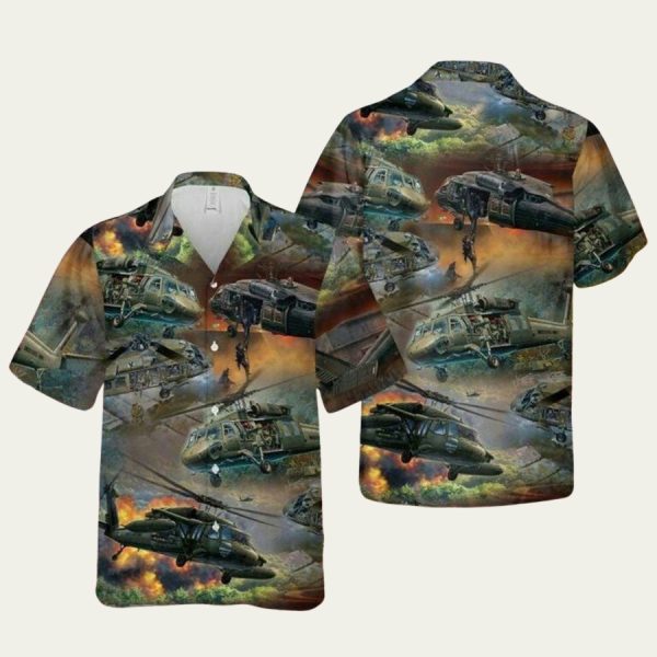 UH-60 Black Hawk Hawaiian Shirt Featuring Air Assault Tribute