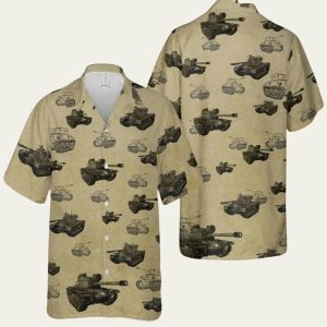 Us Army M48 Patton Tank Hawaiian Shirt