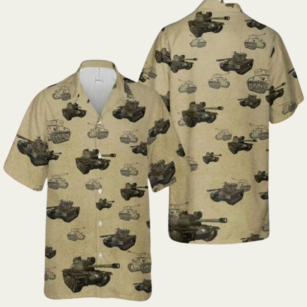 Us Army M48 Patton Tank Hawaiian Shirt