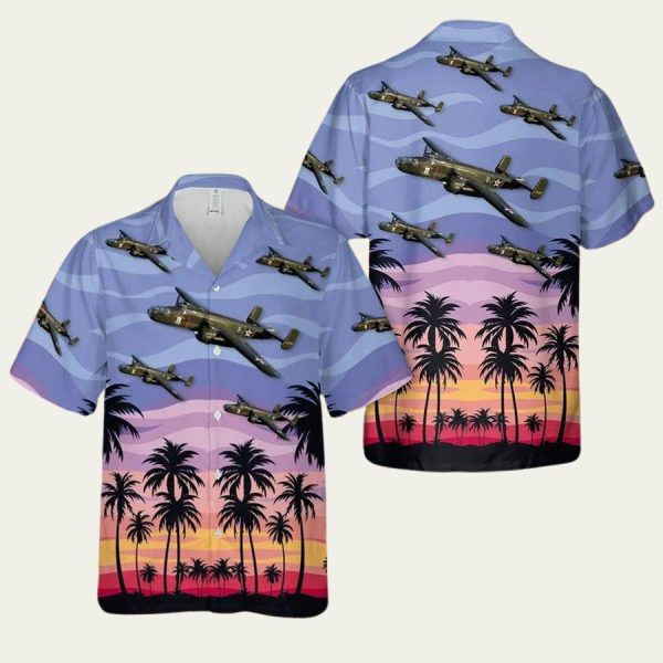 Us Army North American B25 Mitchell Of World War 2 Aloha Hawaiian Shirt
