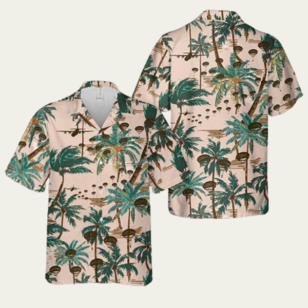 Us Army Paratroopers Silhouette Hawaiian Shirt