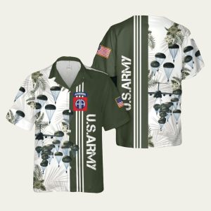 Us Army Paratroopers With The 82Nd Airborne Division Parachute Hawaiian Shirt