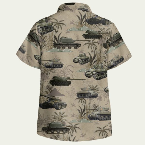 US Army Tanks WWII Hawaiian Shirt - Image 2