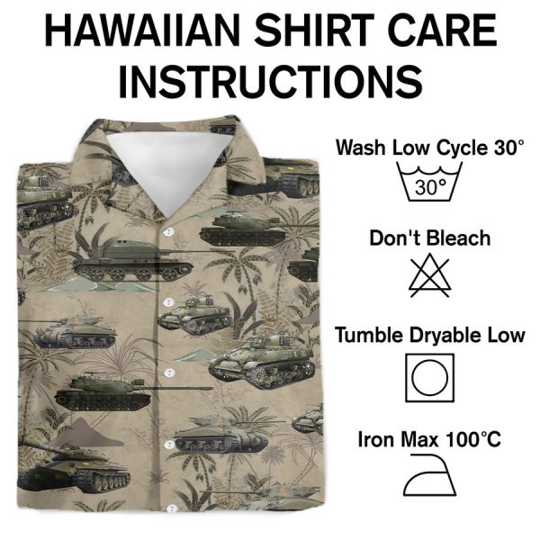 US Army Tanks WWII Hawaiian Shirt - Image 3