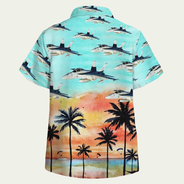 US Navy Boeing FA 18EF Super Hornet Hawaiian Shirt - Image 2