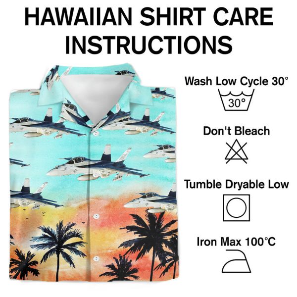 US Navy Boeing FA 18EF Super Hornet Hawaiian Shirt - Image 3