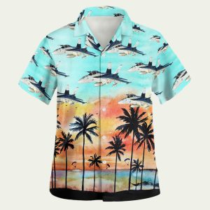 US Navy Boeing FA 18EF Super Hornet Hawaiian Shirt