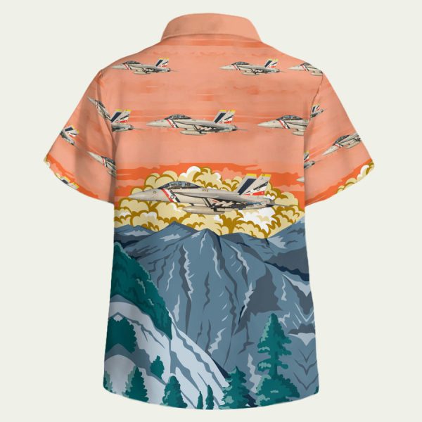 US Navy FA 18F Super Hornet Bounty Hunters Hawaiian Shirt - Image 2