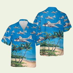 Us Navy Grumman A6 Intruder Blue Hawaiian Shirt