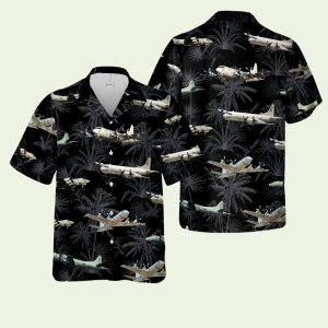 Us Navy Lockheed P3 Orion Black Hawaiian Shirt