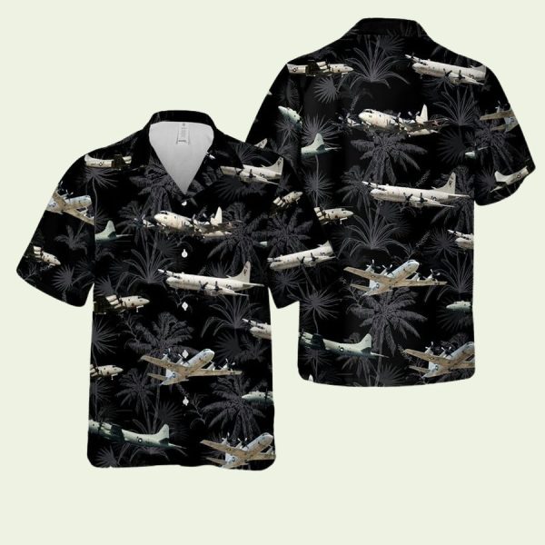 Us Navy Lockheed P3 Orion Black Hawaiian Shirt