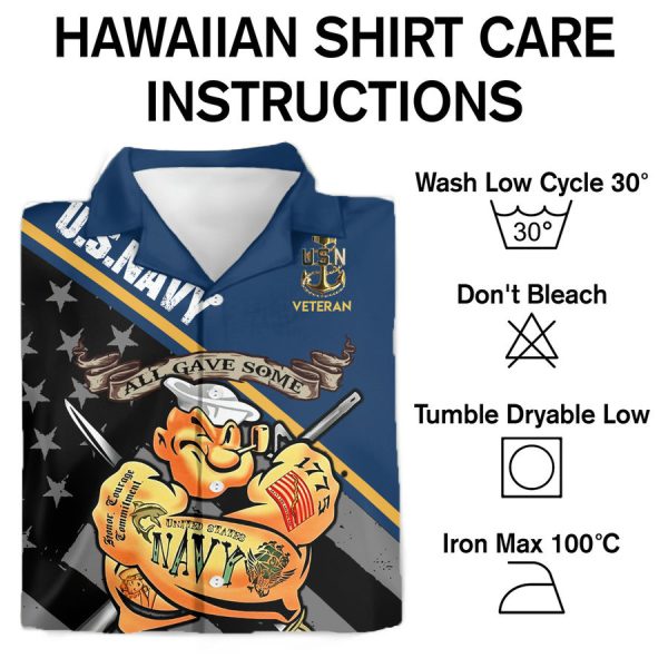 US navy Popeye veteran All Gave Some Some Gave All Hawaiian Shirt - Image 3