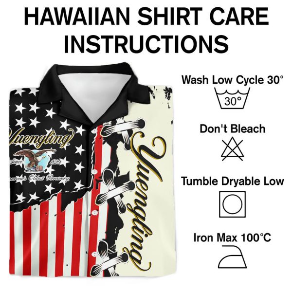 Yuengling Beer American Flag Hawaiian Shirt - Image 3