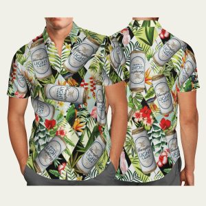 Yuengling Light Lager Beer Floral Hawaiian Shirt